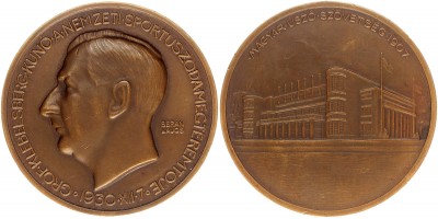 Gróf Klebelsberg Kunó a Nemzeti Sportuszoda megteremtője 1930 emlékérem